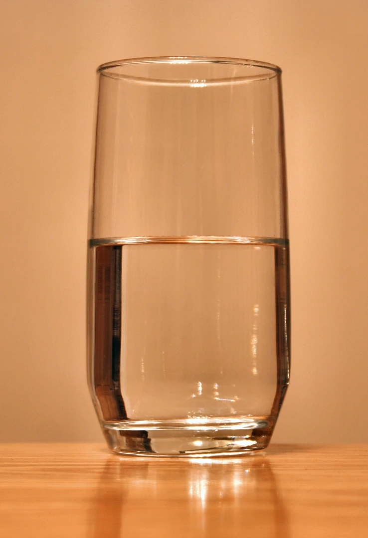A clear glass of drinking water